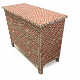 Mother of Pearl Terracotta Semi Geo chest Sideboard